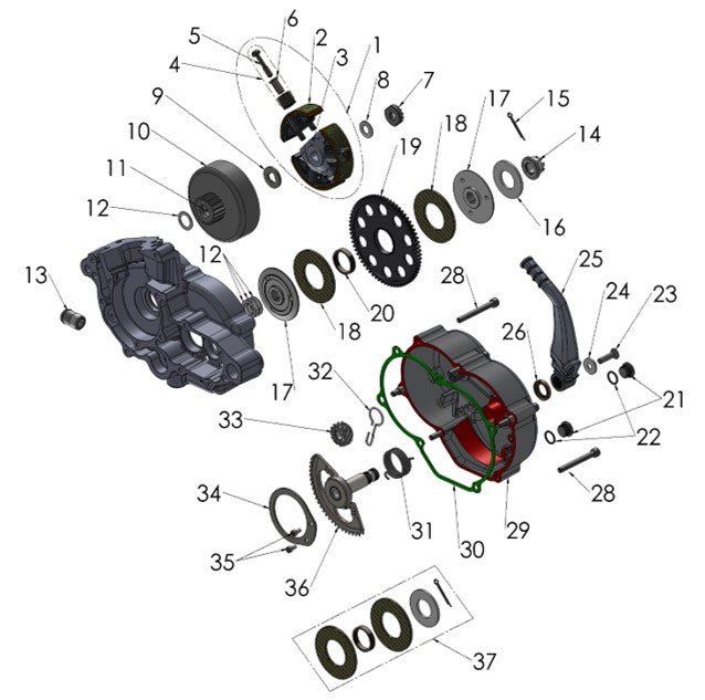 2024 Cobra CX50 SRx KING - ENGINE - CLUTCH & KICK LEVER