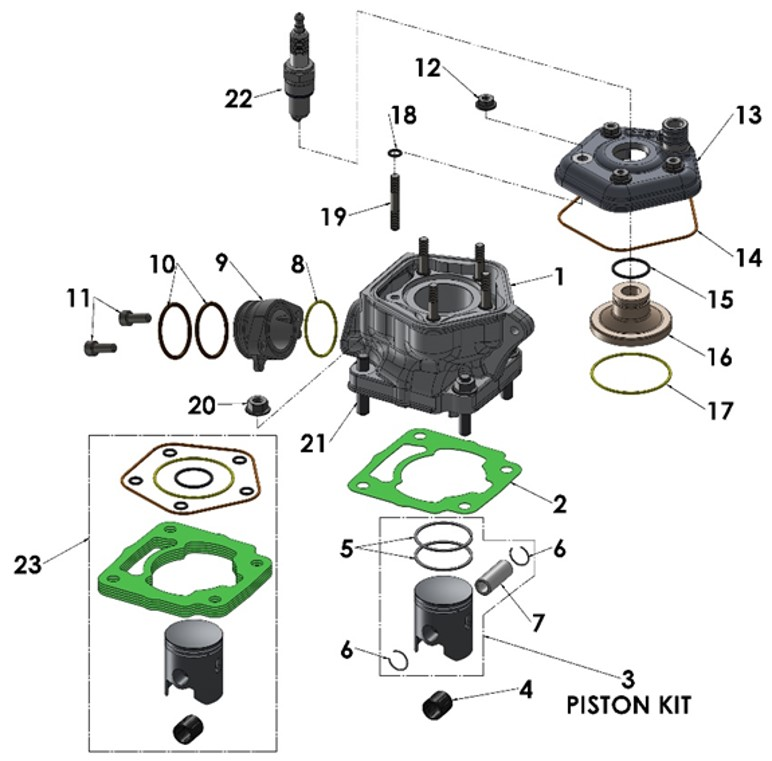 2026 Cobra CX50 SRx FWE - ENGINE - TOP END