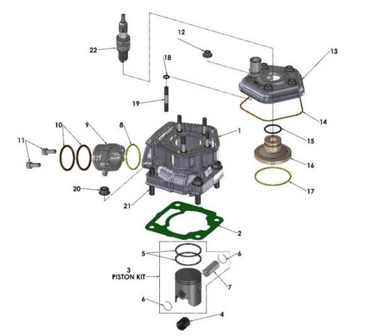 2019 Cobra CX50 JR - ENGINE - TOP END