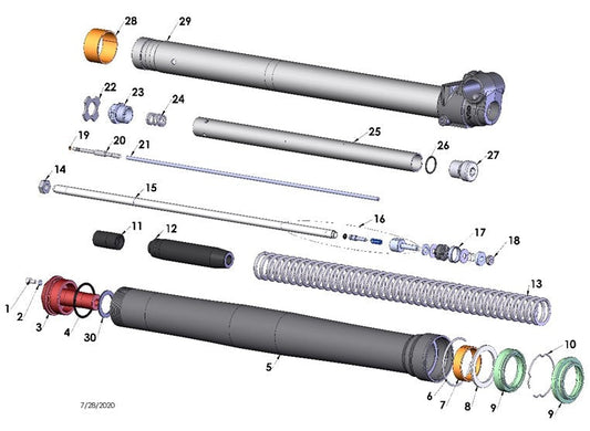 2023 Cobra CX65 - FORK - LEG ASSEMBLY - NON-BRAKE SIDE