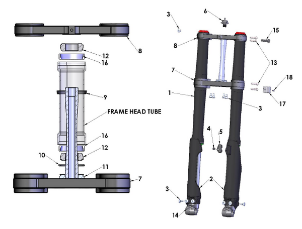TRIPLE CLAMP BOTTOM ASSY - BLACK - CX65 2022 — diagram reference