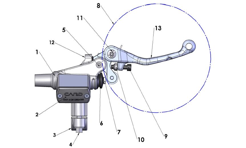 M6 X 25 FLANGED HD HEX 8MM ZINC FOR CARD MASTER CYLINDERS — diagram reference