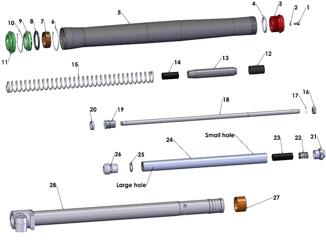 DAMPER TUBE - FORK - ADJUSTABLE — diagram reference