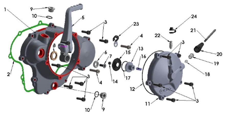 CLUTCH COVER - CX65 2022 - W/O BEARING OR SEAL — diagram reference