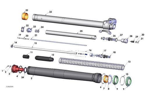 2022 Cobra CX65 - FORK - LEG ASSEMBLY - BRAKE SIDE
