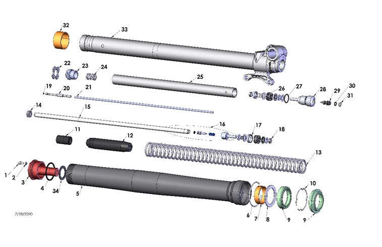 OBSOLETE - FORK SPRING PAD 37MM — diagram reference