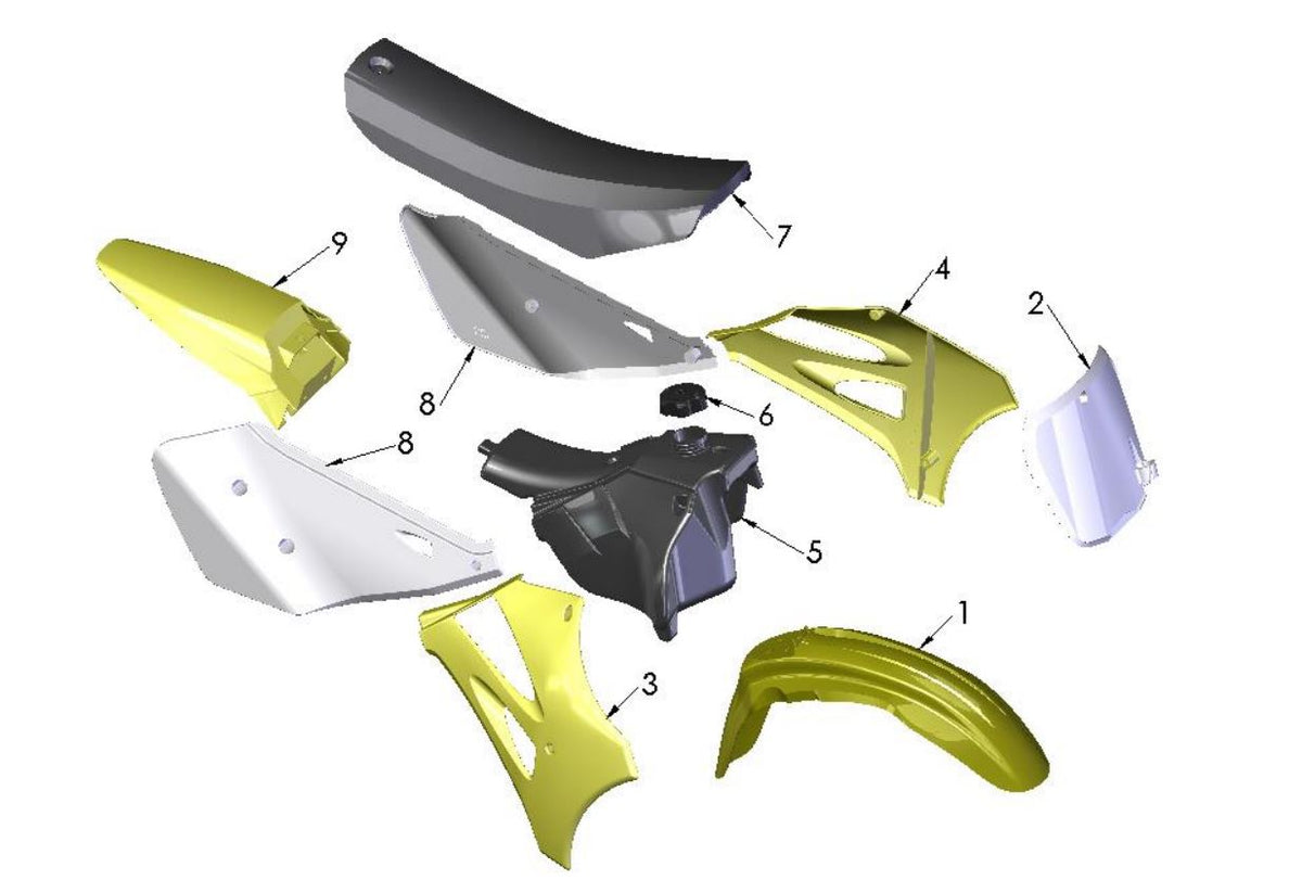 4 WHITE.  SHROUD LEFT WHITE CX65/KING — diagram reference
