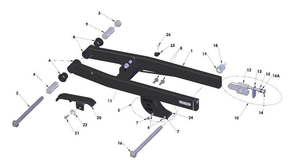 2024 Cobra CX50 SRX KING - SWINGARM ASSEMBLY