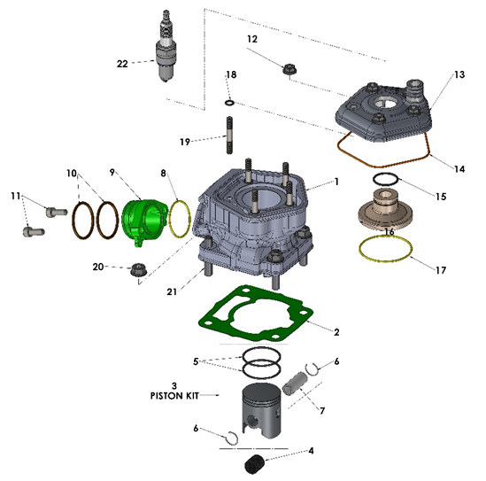 COMPLETE ENGINE.  ENGINE - 2020 - 2024 - CX50JR/P3 - VENOM — diagram reference