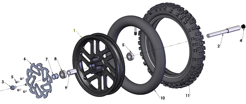 TIRE - FRONT - 60/100-10 - DUNLOP MX34 — diagram reference