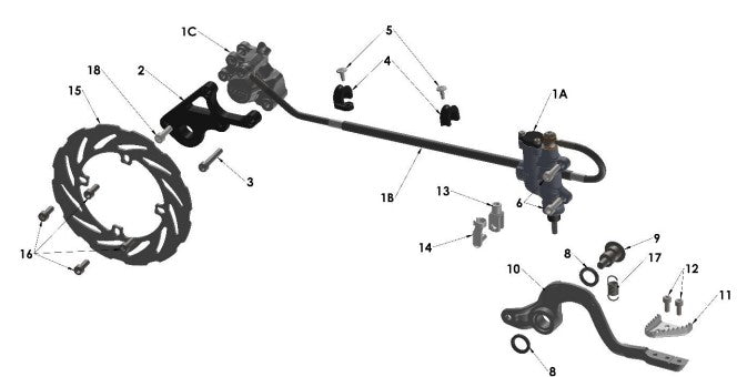 MASTER CYLINDER - REAR - COMPLETE CAPTURED CLEVIS — diagram reference