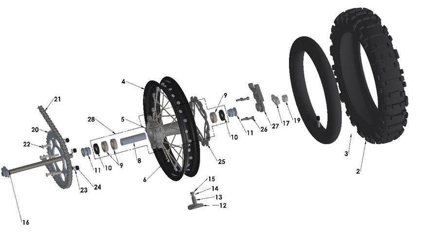 WHEEL ASSEMBLY - COMPLETE - REAR - CX65 - PURCHASED — diagram reference