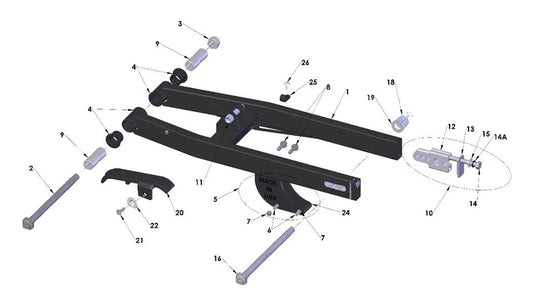 2026 Cobra CX50 SRx KING - SWINGARM ASSEMBLY