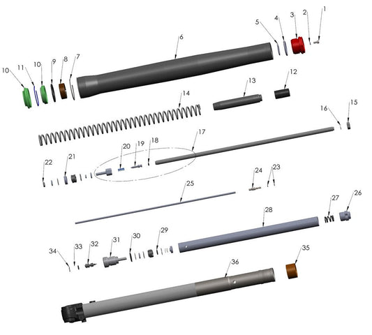 2025 Cobra CX5e - FORK - LEG ASSEMBLY - BRAKE SIDE