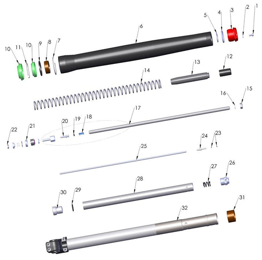 2024 Cobra CX5e - FORK - LEG ASSEMBLY - NON-BRAKE SIDE