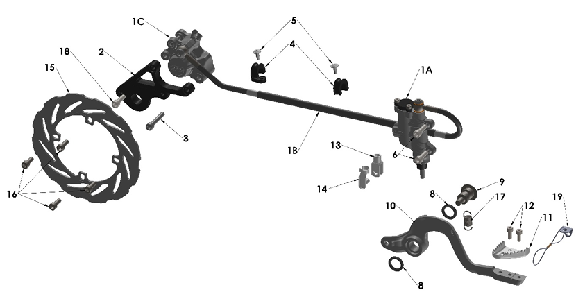 ASSEMBLY - BRAKE SNAKE - CX65 — diagram reference