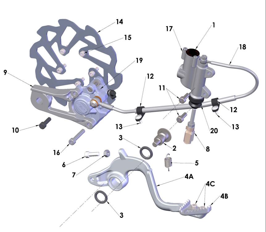 BRAKE PUSH ROD ASSEMBLY WITH CLEVIS - JR/P3 2013-CURRENT — diagram reference