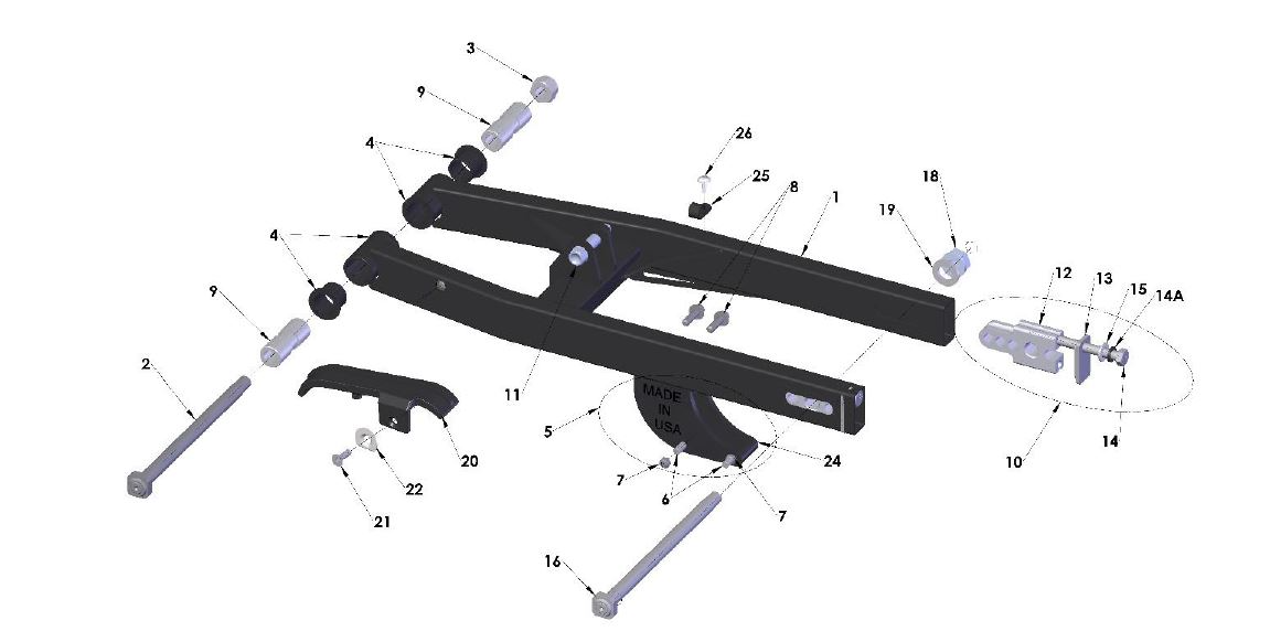 SPACER -SWINGARM PIVOT TUBE - 2021 KING — diagram reference