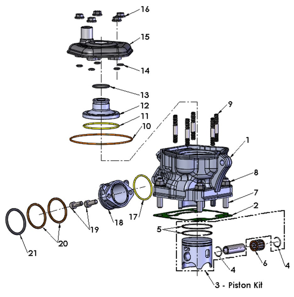 ACCESSORY.  REBUILD KIT - TOP END - CX65 ENGINE - A PISTON — diagram reference