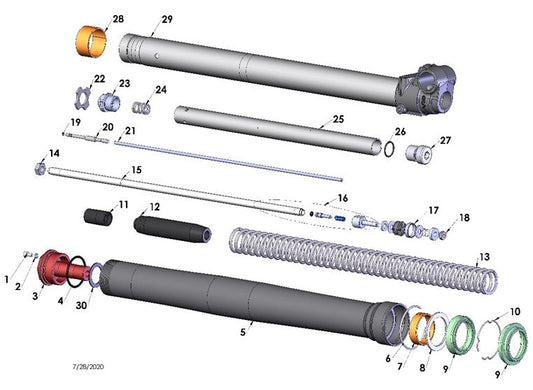 2025 Cobra CX65 - FORK - LEG ASSEMBLY - NON-BRAKE SIDE