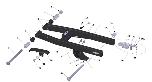2022 Cobra CX50 SRx King - SWINGARM ASSEMBLY