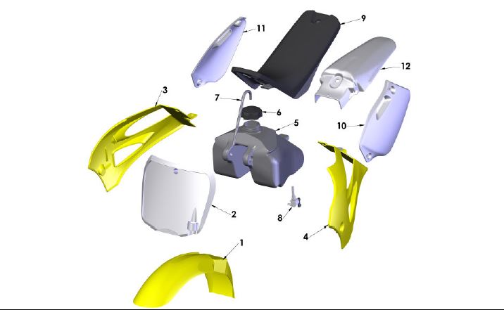 3 FLO.  SHROUD SET - FLO YELLOW JR/P3 — diagram reference