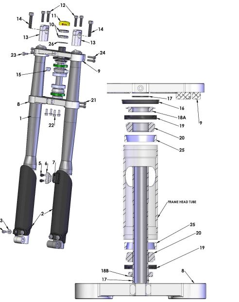 TRIPLE CLAMP TOP KING 2014 32MM KING - BLACK — diagram reference