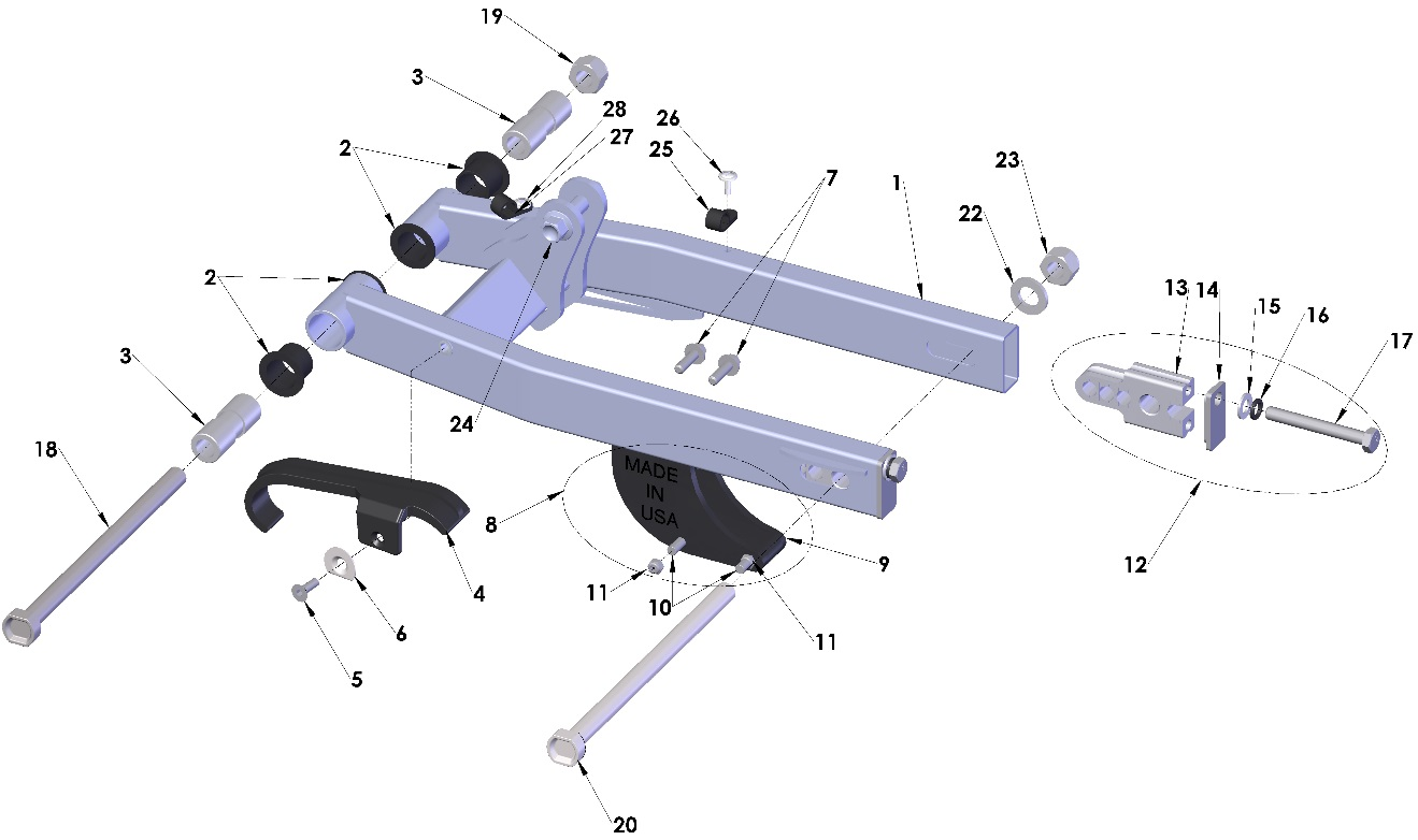 2018 Cobra CX50 JR - SWINGARM ASSEMBLY