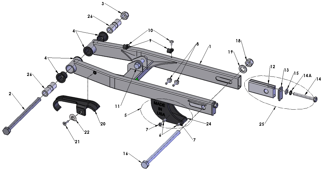 ACCESSORY.  CHAIN GUIDE OUTER - BILLET - BLACK — diagram reference