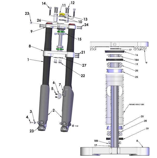 ACCESSORY.  KIT - STEERING STEM SEALS AND SPACERS 2016-2018 — diagram reference