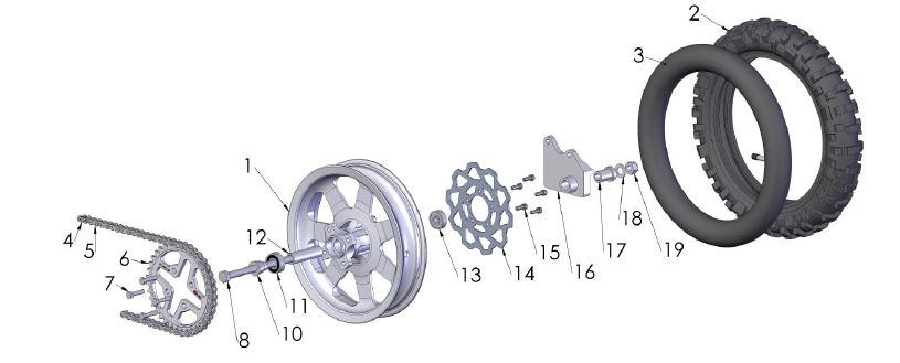 R/B WCMU1075D33 - TIRE - REAR - 70/100-10 - DUNLOP MX3S — diagram reference