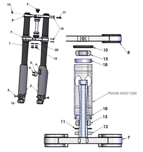 2020 Cobra CX65 - FORKS & TRIPLE CLAMPS