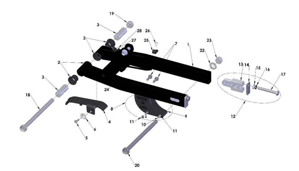 2022 Cobra CX50 P3 - SWINGARM ASSEMBLY