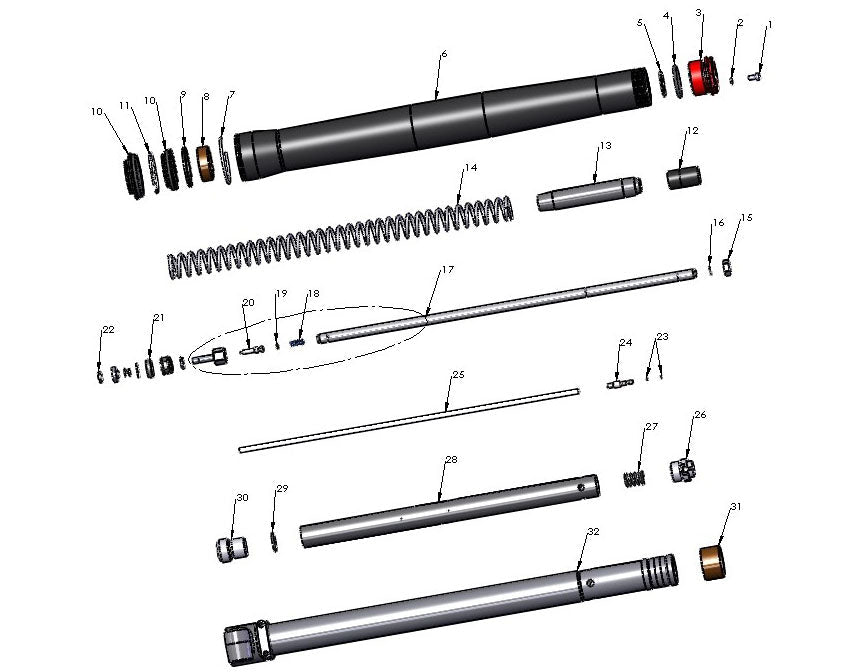 FORK LOWER COMPLETE NON-BRAKE SIDE - HOLLOW AXLE - BLACK — diagram reference