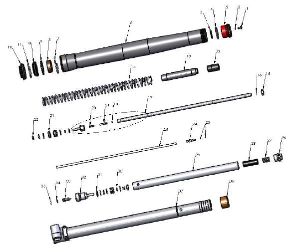 SPRING - FORK 0.25 KG/MM - 32MM JR/P3 — diagram reference