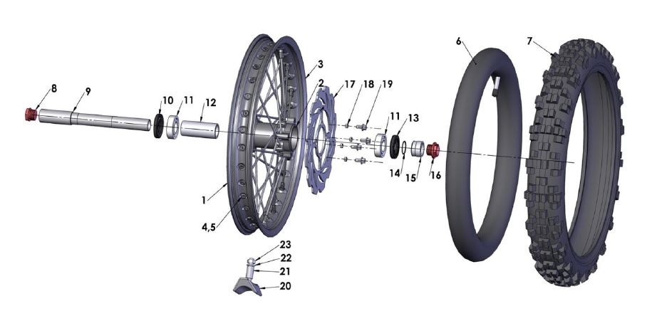 TIRE - FRONT- 60/100-14 - DUNLOP MX52 — diagram reference