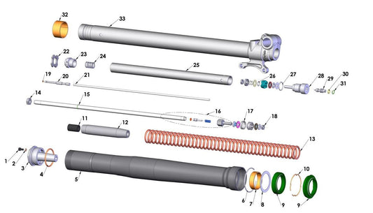 2020 Cobra CX65 - FORKS - LEG ASSEMBLY - BRAKE SIDE