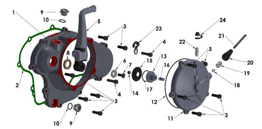 2018 Cobra CX65 - ENGINE - CLUTCH & KICK COVER