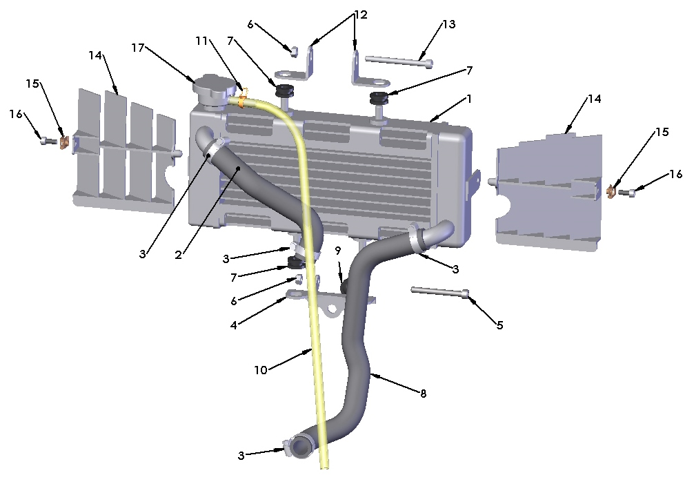 HOSE - RADIATOR - LEFT SIDE - VENOM JR 2018 — diagram reference