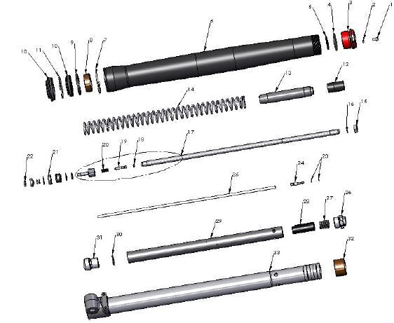 FORK LOWER COMPLETE NON-BRAKE SIDE - 32MM — diagram reference