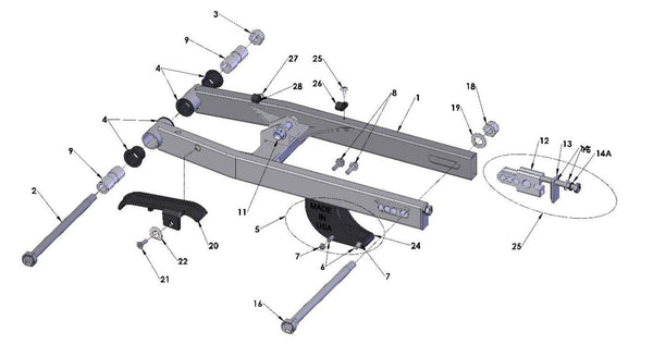 2019 Cobra CX50 KING - SWINGARM ASSEMBLY