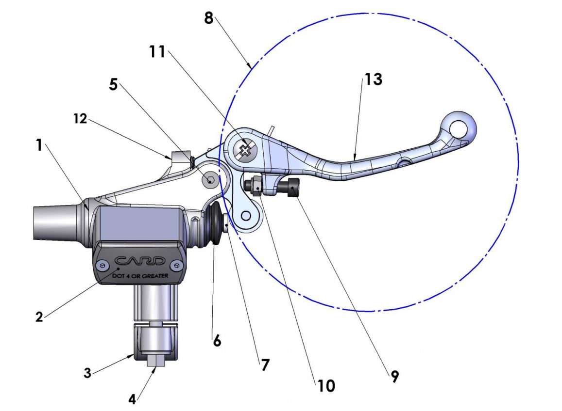MASTER CYL ASSY - 11.0 FRONT BRAKE - CARD — diagram reference