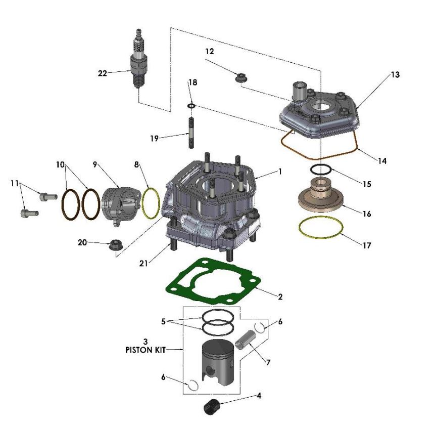 CYLINDER KIT - VENOM - 2020 COOLER — diagram reference
