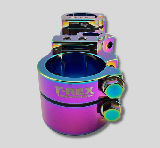 Cobra 50cc T-Rex Triple Clamp w/adjustable T-Rex Bar Mounts Oil slick Vapor