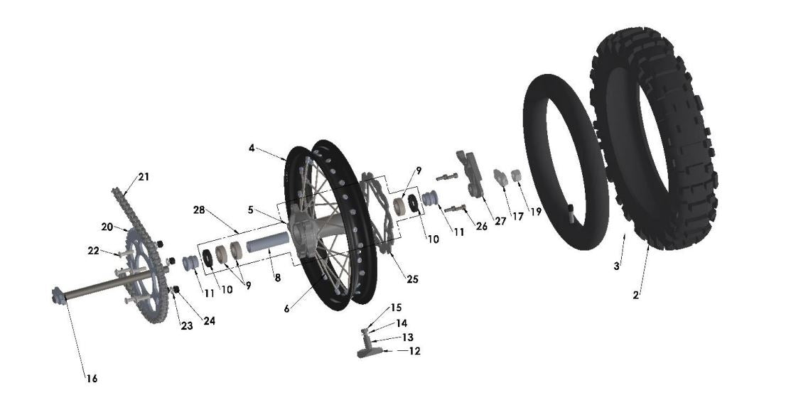 SUPERSEDED BY PART NUMBER WCC6R012D34 TIRE - REAR - 80/100-12 - DUNLOP MX34 — diagram reference