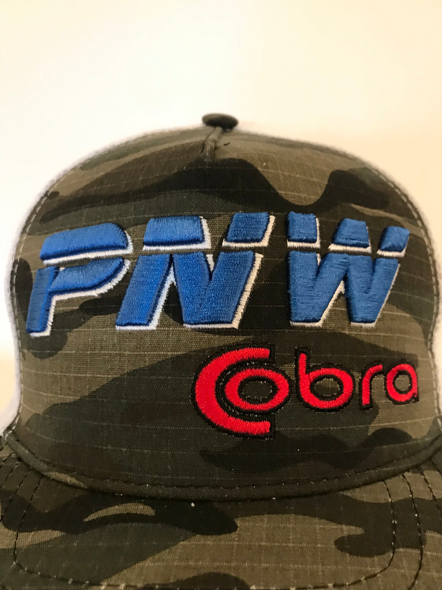 Raised Logo Pacific Northwest Cobra Snap BackTrucker Hat PNWCobra CAMO Green