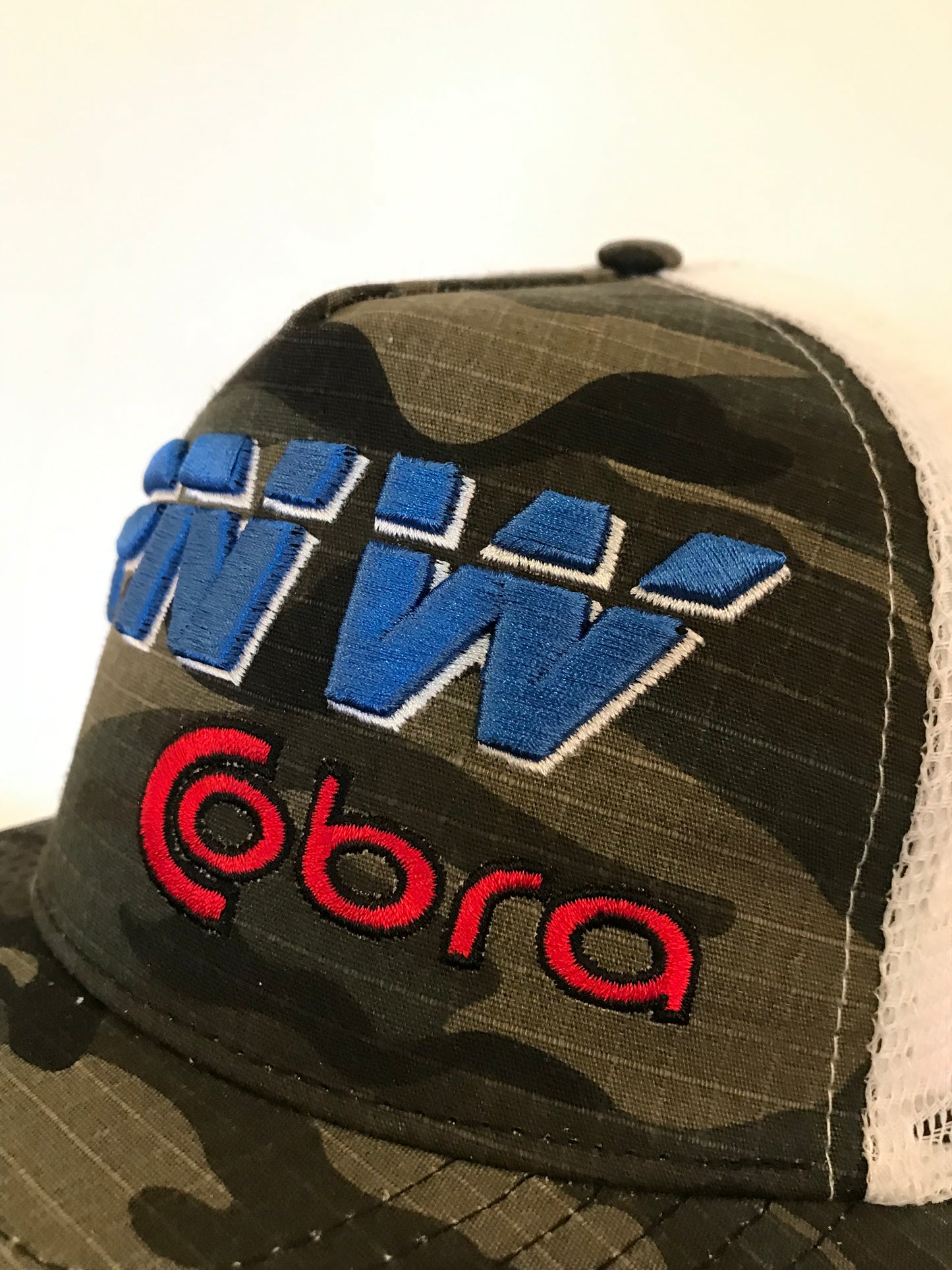 Raised Logo Pacific Northwest Cobra Snap BackTrucker Hat PNWCobra CAMO Green
