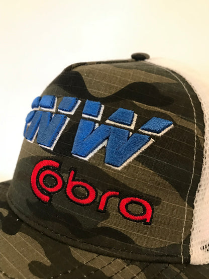 Raised Logo Pacific Northwest Cobra Snap BackTrucker Hat PNWCobra CAMO Green