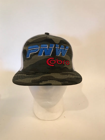 Raised Logo Pacific Northwest Cobra Snap BackTrucker Hat PNWCobra CAMO Green