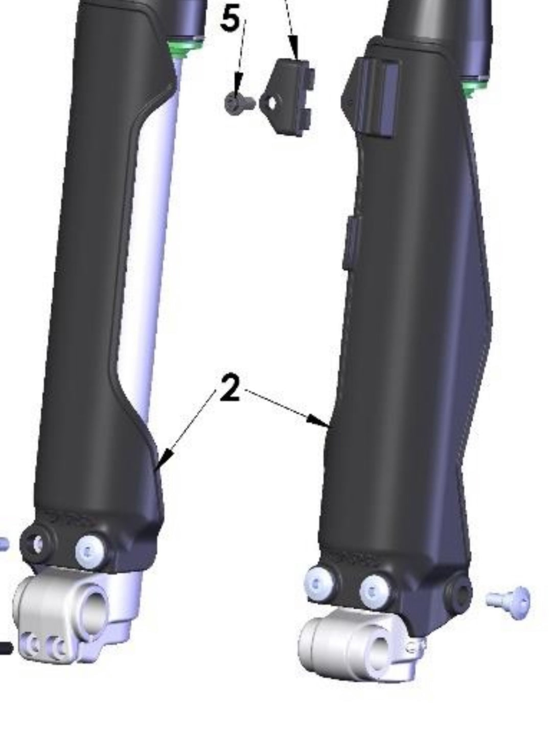 FORK GUARD - set - 2021 and newer cx50 50cc black